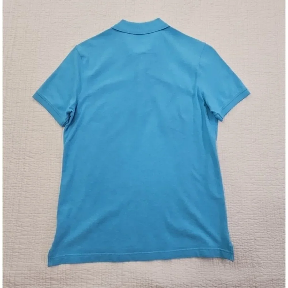 Banana Republic Men’s Size Large Short‎ Sleeve Polo Shirt Elephant Logo Sky Blue
